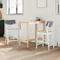 Produktbild för Matstolar 2 pcs Vit 48 x 49 x 95 cm Massiv Gummiträ