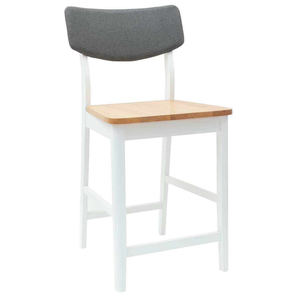 Produktbild för Matstolar 2 pcs Vit 48 x 49 x 95 cm Massiv Gummiträ