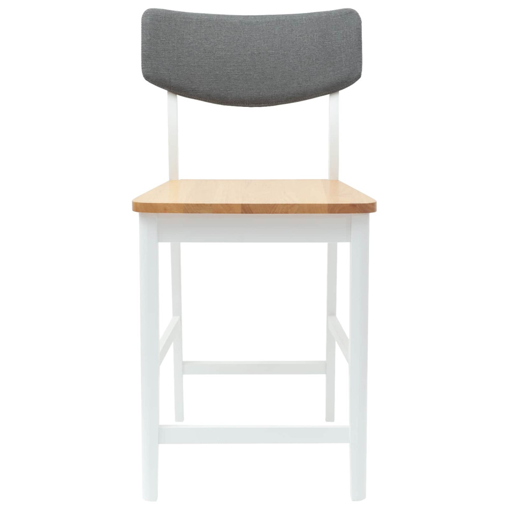Produktbild för Matstolar 2 pcs Vit 48 x 49 x 95 cm Massiv Gummiträ
