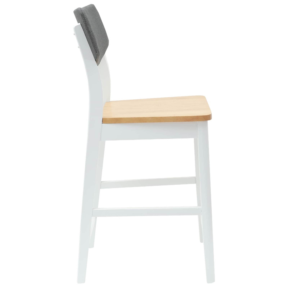 Produktbild för Matstolar 2 pcs Vit 48 x 49 x 95 cm Massiv Gummiträ