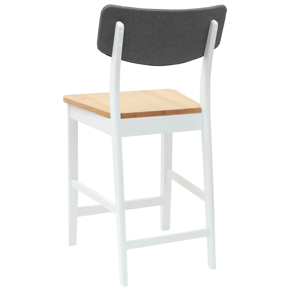 Produktbild för Matstolar 2 pcs Vit 48 x 49 x 95 cm Massiv Gummiträ