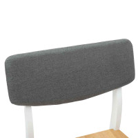 Produktbild för Matstolar 2 pcs Vit 48 x 49 x 95 cm Massiv Gummiträ