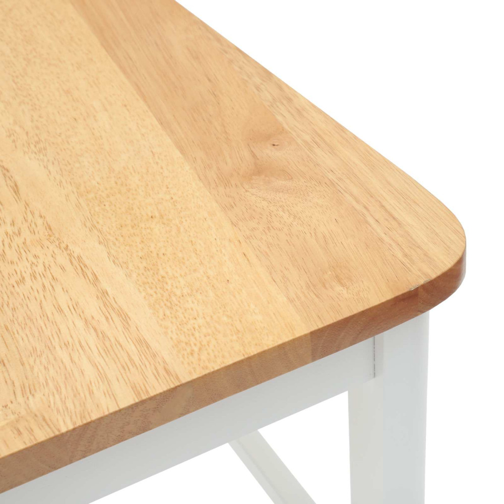 Produktbild för Matstolar 2 pcs Vit 48 x 49 x 95 cm Massiv Gummiträ