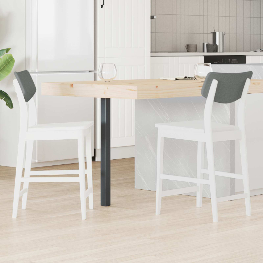 Produktbild för Matstolar 2 pcs Vit 48 x 49 x 95 cm Massiv Gummiträ