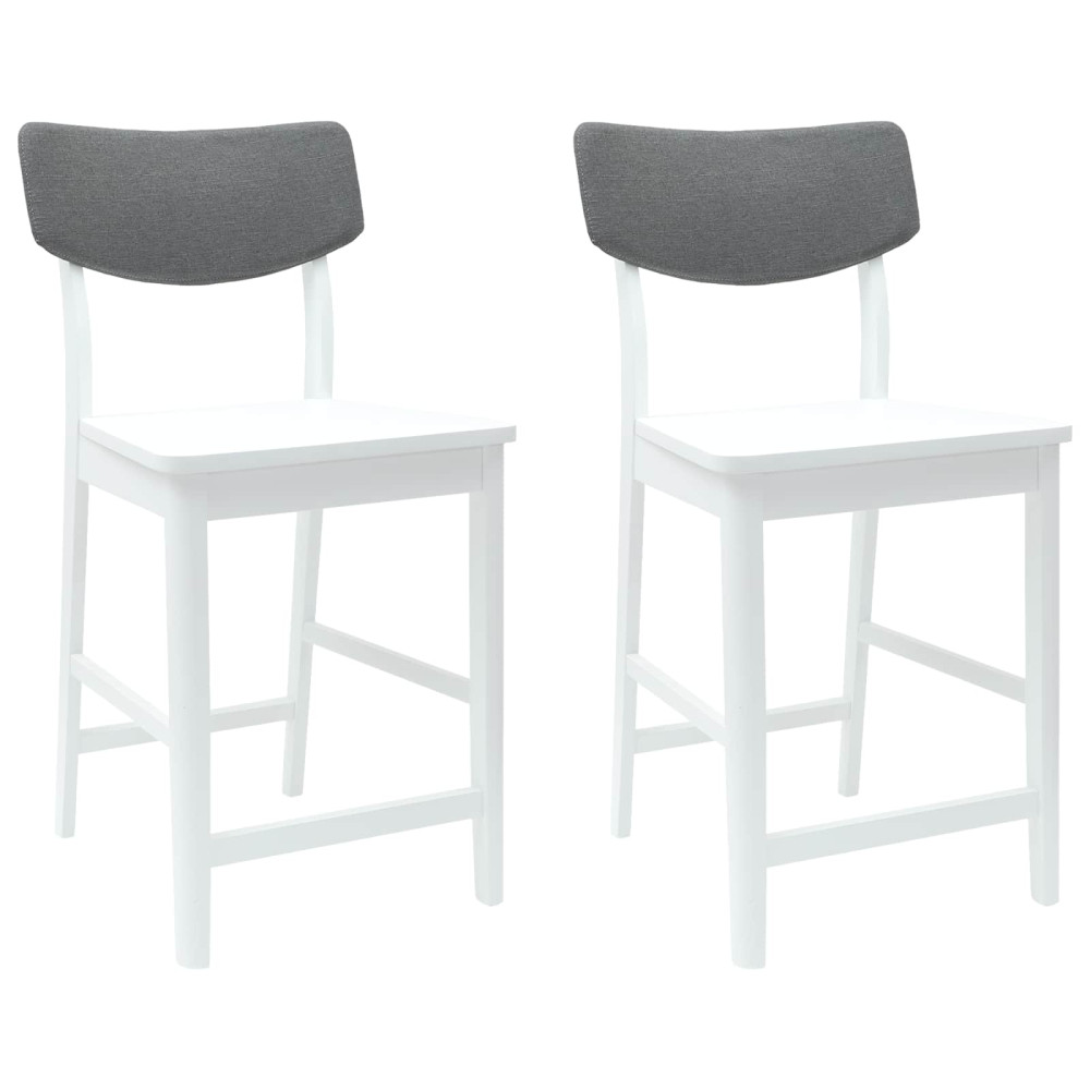 Produktbild för Matstolar 2 pcs Vit 48 x 49 x 95 cm Massiv Gummiträ