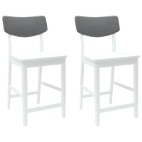 Produktbild för Matstolar 2 pcs Vit 48 x 49 x 95 cm Massiv Gummiträ