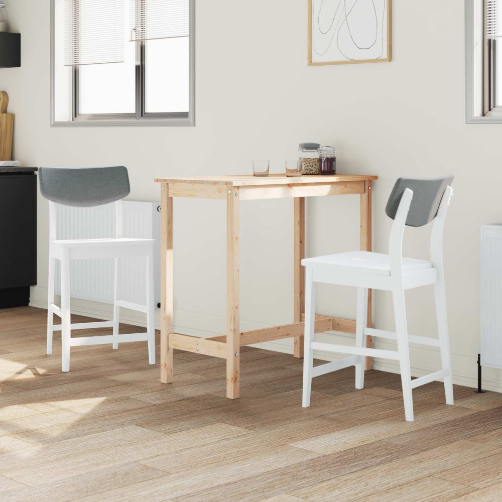 Produktbild för Matstolar 2 pcs Vit 48 x 49 x 95 cm Massiv Gummiträ
