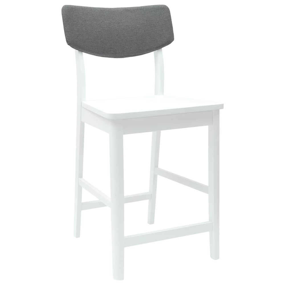 Produktbild för Matstolar 2 pcs Vit 48 x 49 x 95 cm Massiv Gummiträ