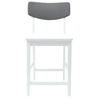 Produktbild för Matstolar 2 pcs Vit 48 x 49 x 95 cm Massiv Gummiträ