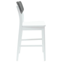Produktbild för Matstolar 2 pcs Vit 48 x 49 x 95 cm Massiv Gummiträ