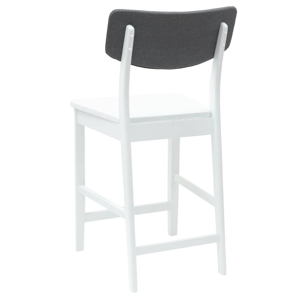 Produktbild för Matstolar 2 pcs Vit 48 x 49 x 95 cm Massiv Gummiträ