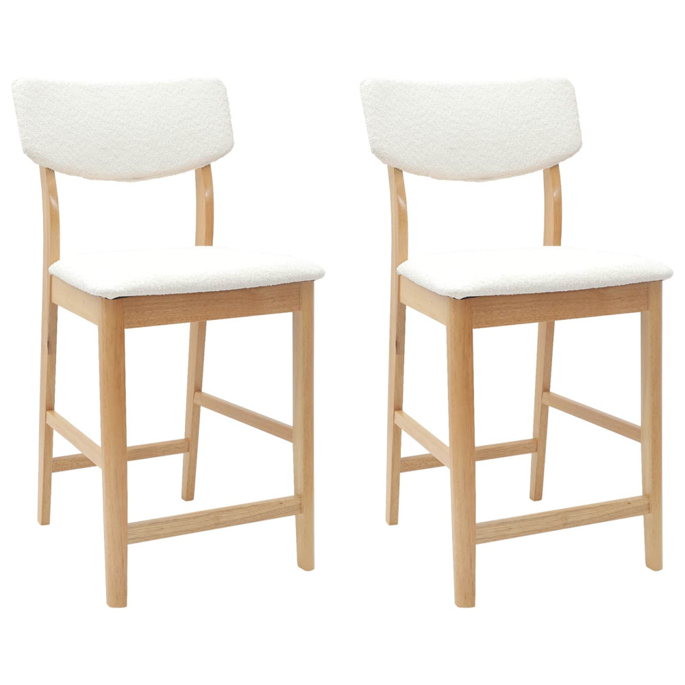 Produktbild för Matstolar 2 pcs Naturfärg 48 x 49 x 95 cm Massiv Gummiträ