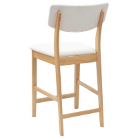 Produktbild för Matstolar 2 pcs Naturfärg 48 x 49 x 95 cm Massiv Gummiträ