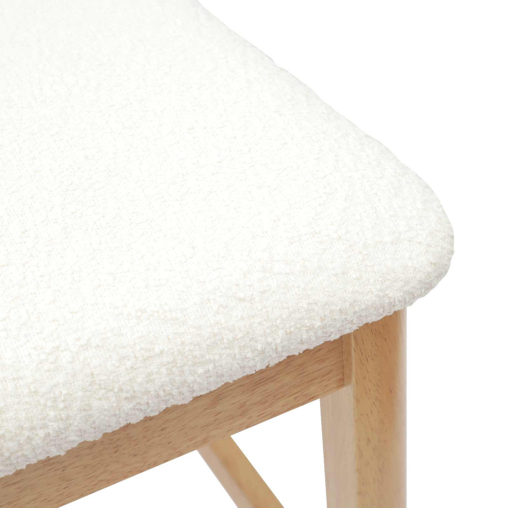 Produktbild för Matstolar 2 pcs Naturfärg 48 x 49 x 95 cm Massiv Gummiträ