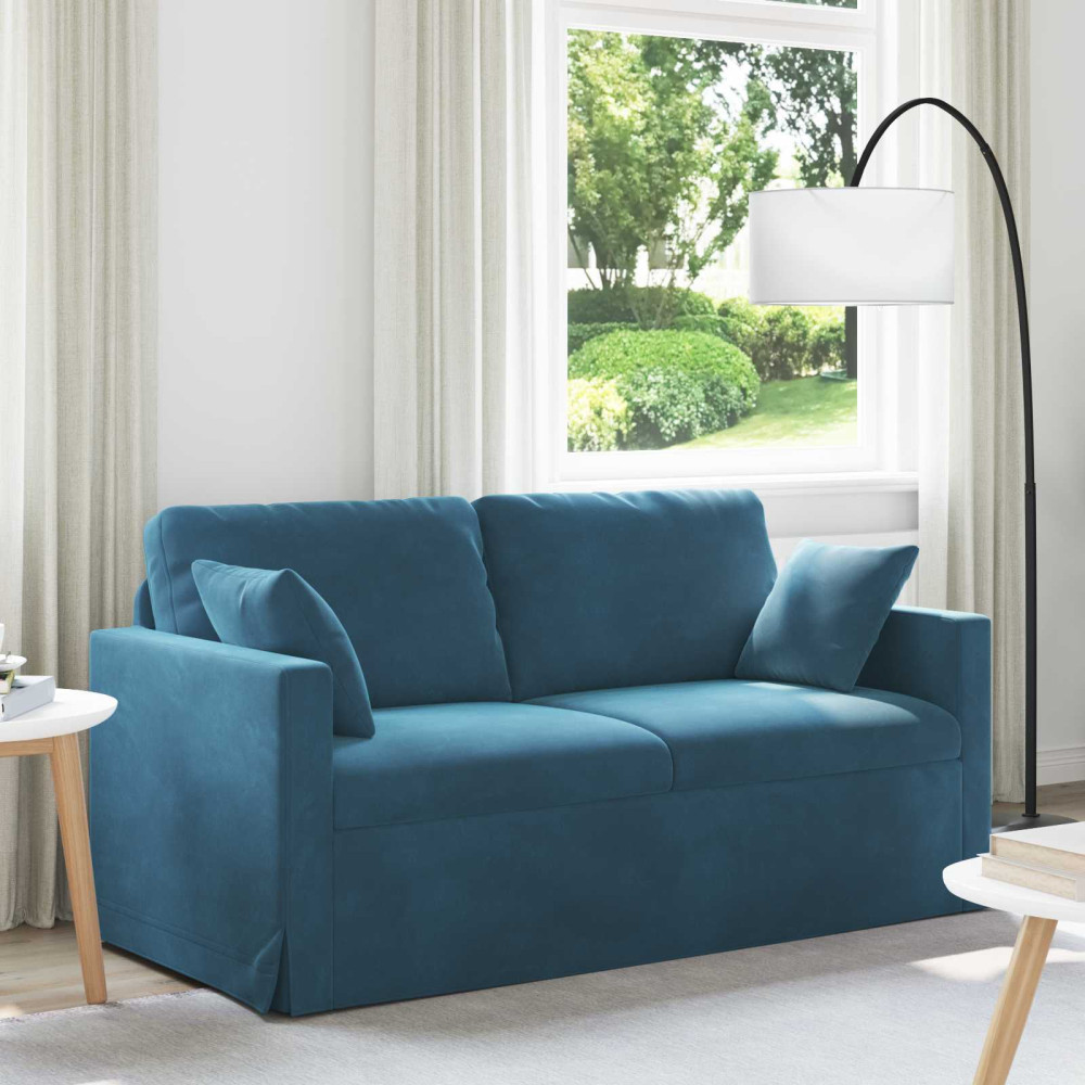Produktbild för Soffa Blå 158 x 78 x 80 cm Sammet