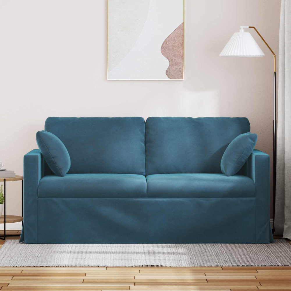 Produktbild för Soffa Blå 158 x 78 x 80 cm Sammet