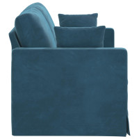 Produktbild för Soffa Blå 158 x 78 x 80 cm Sammet