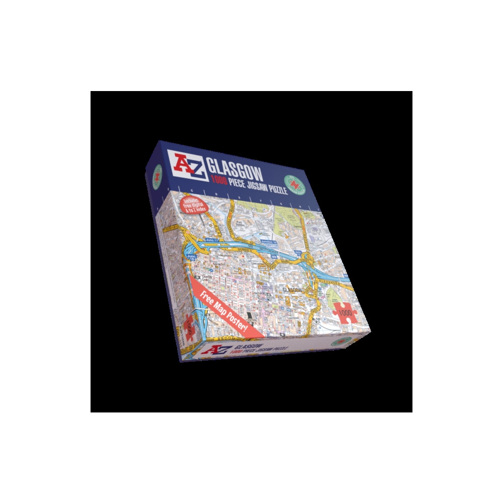 Produktbild för A-Z Map of Glasgow 1000 Piece Jigsaw