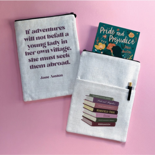 BOOKISHLY Jane Austen Travel Quote Book Sleeve