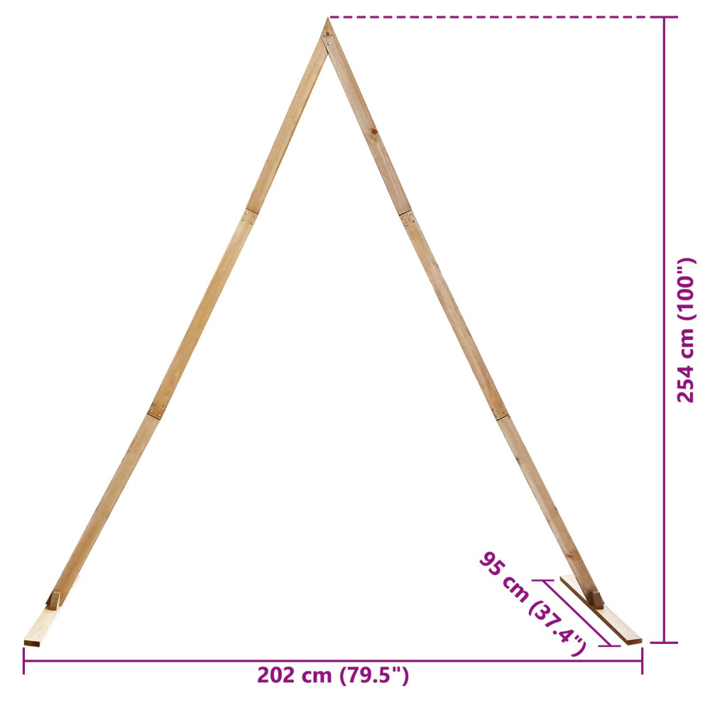 Produktbild för Bröllopsbåge Ljusbrun 202 x 95 x 254 cm Massiv furu