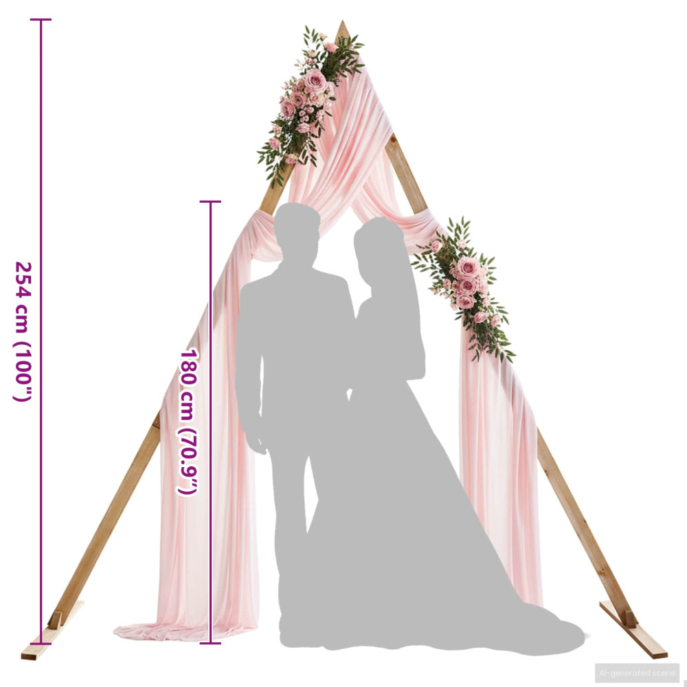 Produktbild för Bröllopsbåge Ljusbrun 202 x 95 x 254 cm Massiv furu
