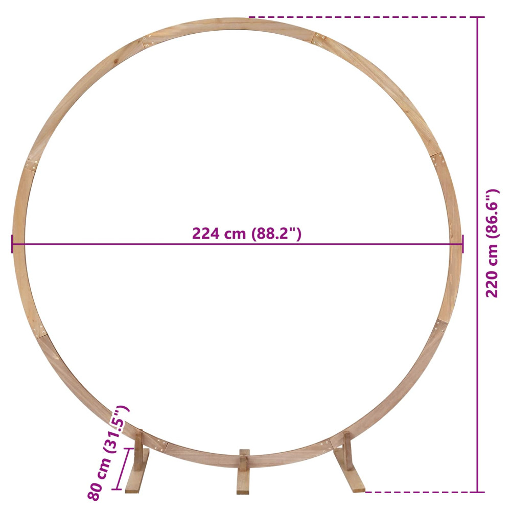 Produktbild för Bröllopsbåge Ljusbrun 224 x 80 x 220 cm Massiv furu