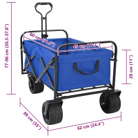 Produktbild för Fällvagn Blå 89 x 63 x 96 cm Stål och Polyester Oxford