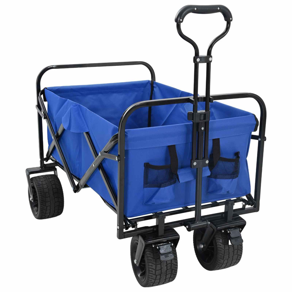 Produktbild för Fällvagn Blå 89 x 63 x 96 cm Stål och Polyester Oxford