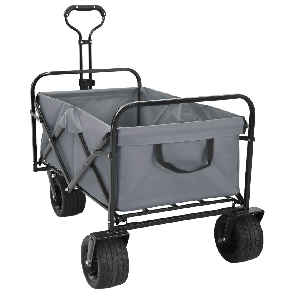 Produktbild för Fällvagn Grå 89 x 63 x 96 cm Stål och Polyester Oxford
