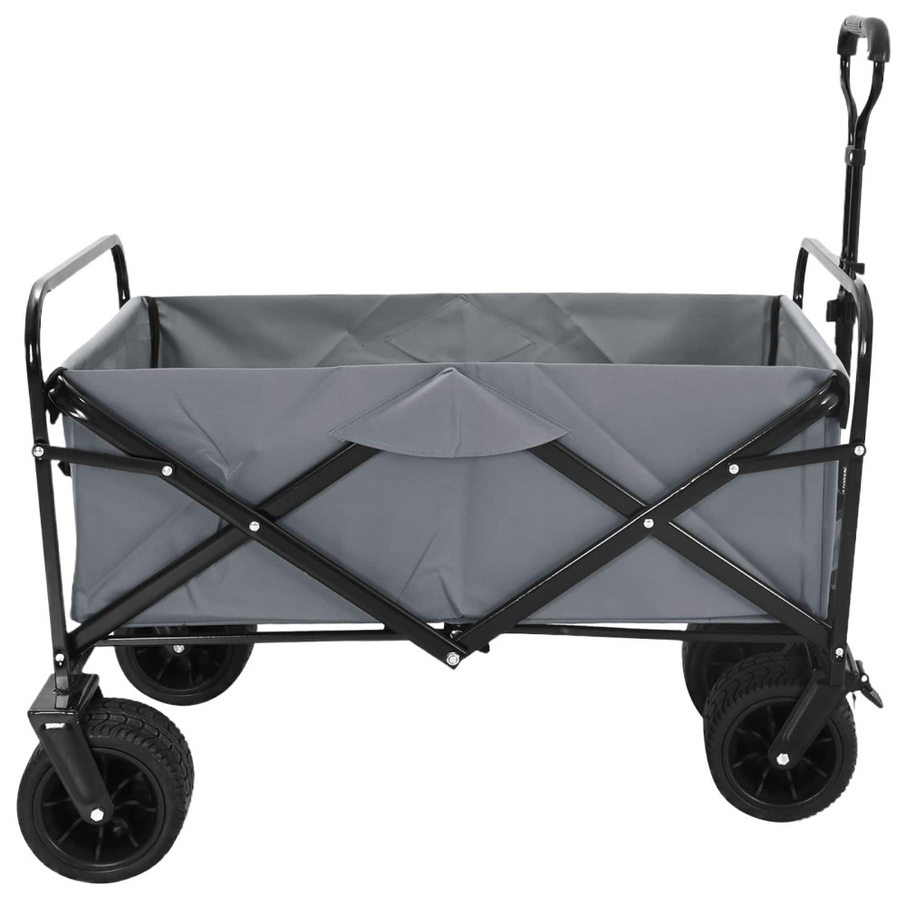Produktbild för Fällvagn Grå 89 x 63 x 96 cm Stål och Polyester Oxford