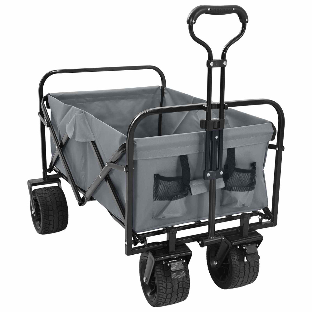 Produktbild för Fällvagn Grå 89 x 63 x 96 cm Stål och Polyester Oxford