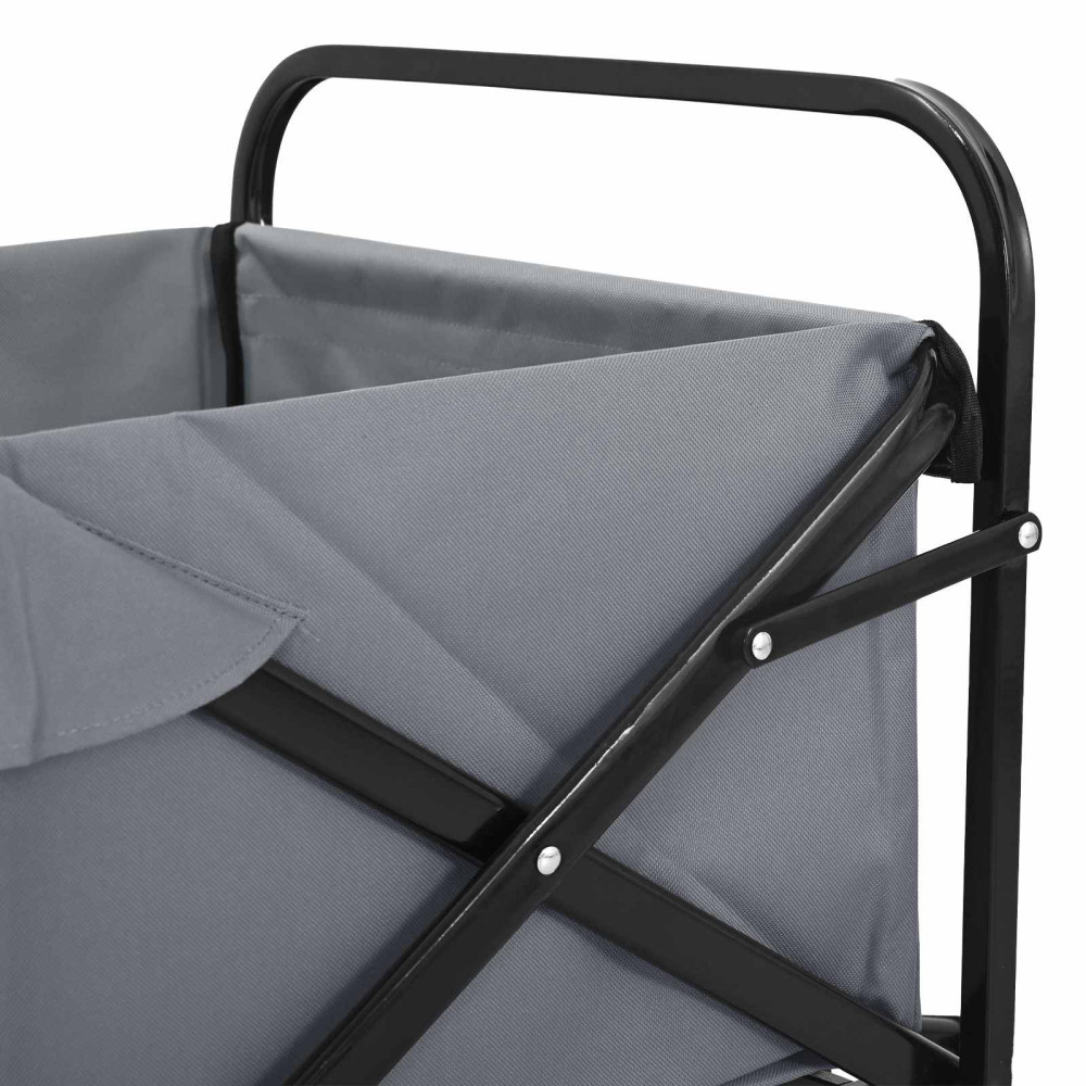 Produktbild för Fällvagn Grå 89 x 63 x 96 cm Stål och Polyester Oxford