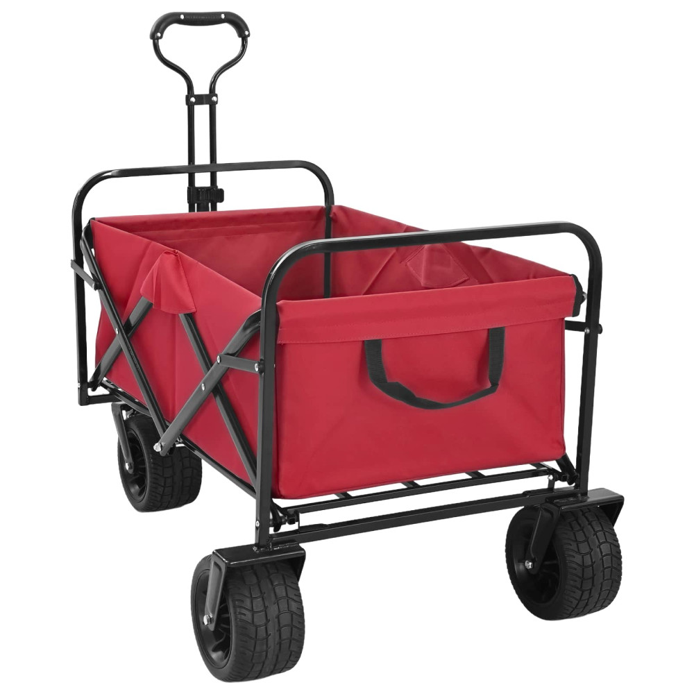 Produktbild för Fällvagn Röd 89 x 63 x 96 cm Stål och Polyester Oxford