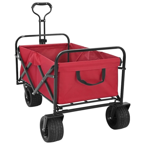 vidaXL Fällvagn Röd 89 x 63 x 96 cm Stål och Polyester Oxford
