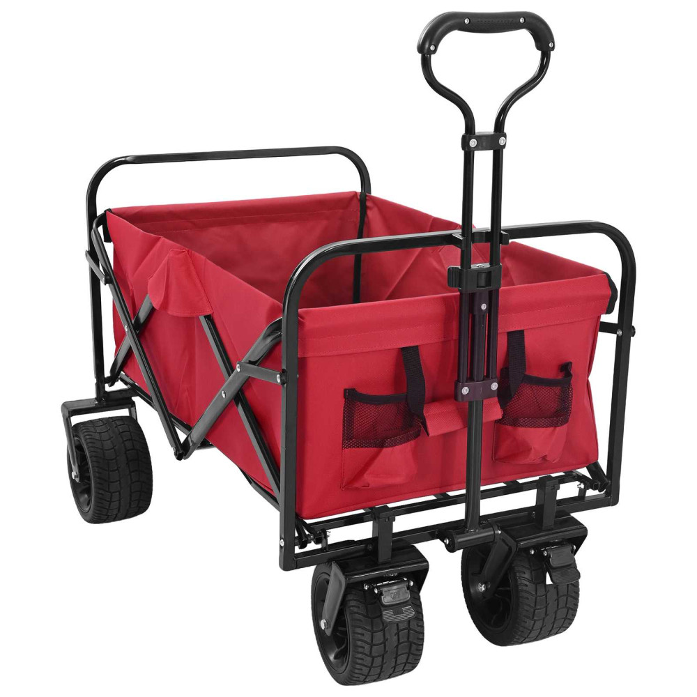 Produktbild för Fällvagn Röd 89 x 63 x 96 cm Stål och Polyester Oxford