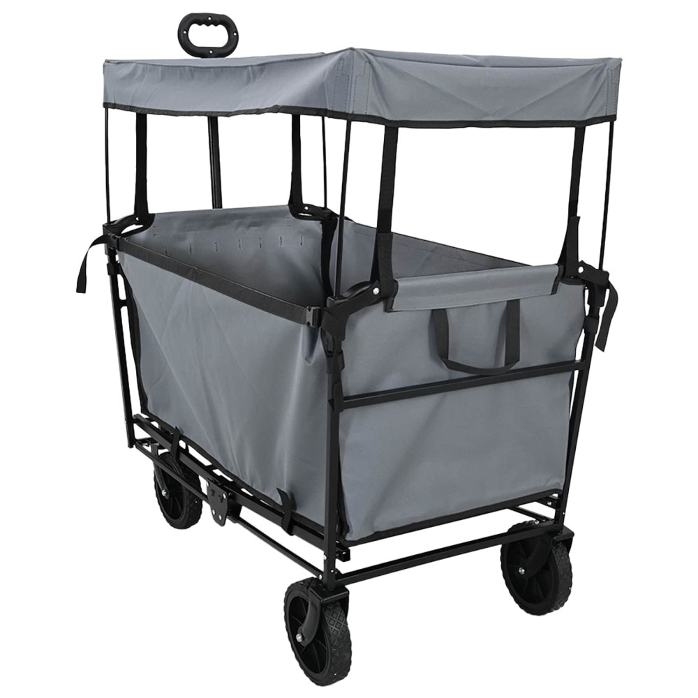 Produktbild för Fällbar handvagn Grå 105 x 56,5 x 116 cm Oxford tyg