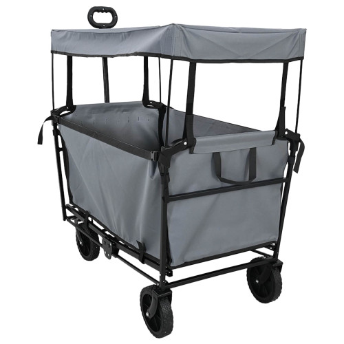 vidaXL Fällbar handvagn Grå 105 x 56,5 x 116 cm Oxford tyg