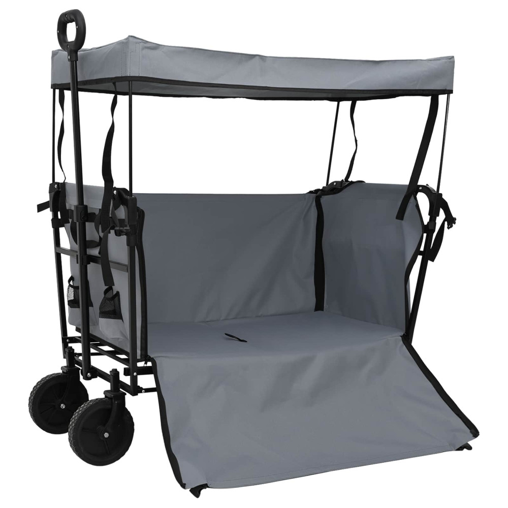 Produktbild för Fällbar handvagn Grå 105 x 56,5 x 116 cm Oxford tyg