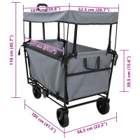 Produktbild för Fällbar handvagn Grå 105 x 56,5 x 116 cm Oxford tyg