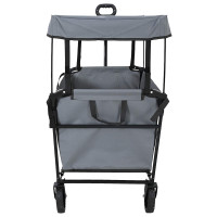 Produktbild för Fällbar handvagn Grå 105 x 56,5 x 116 cm Oxford tyg