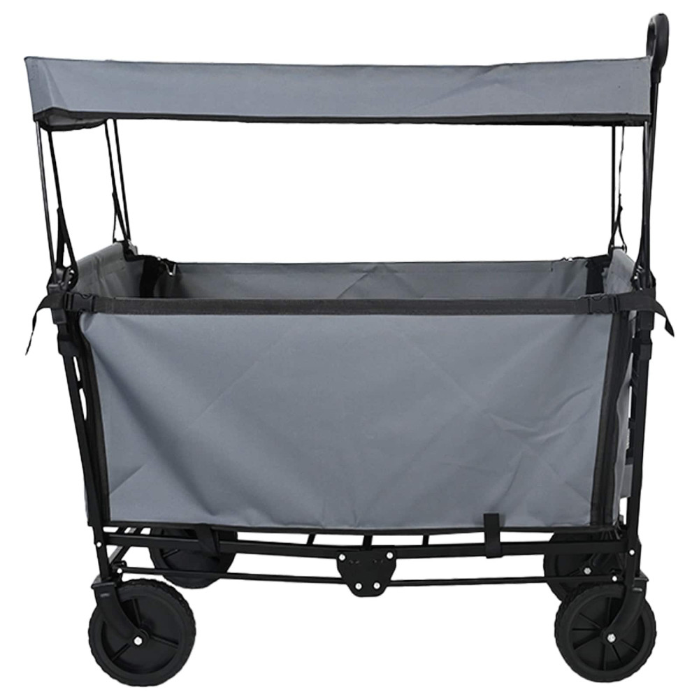 Produktbild för Fällbar handvagn Grå 105 x 56,5 x 116 cm Oxford tyg