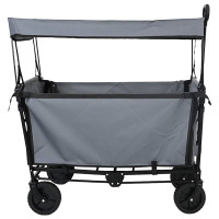 Produktbild för Fällbar handvagn Grå 105 x 56,5 x 116 cm Oxford tyg
