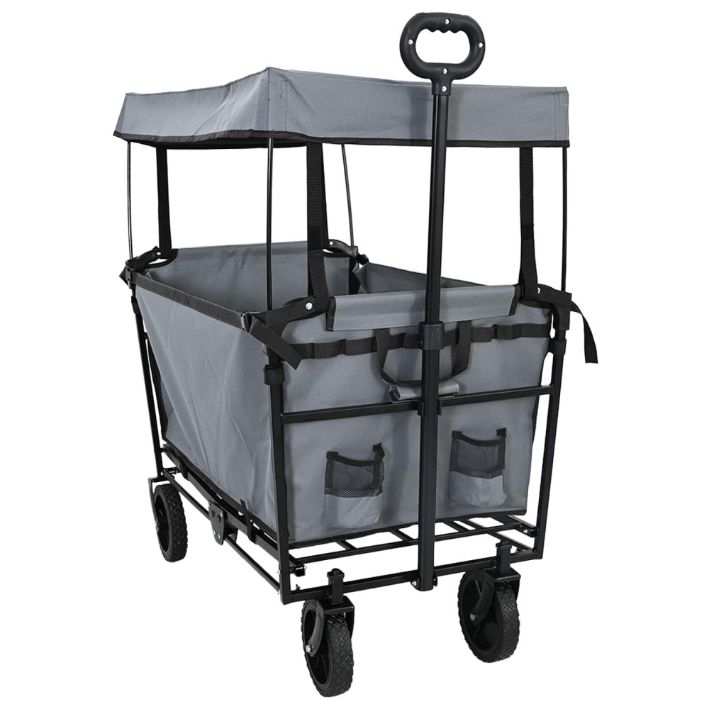 Produktbild för Fällbar handvagn Grå 105 x 56,5 x 116 cm Oxford tyg