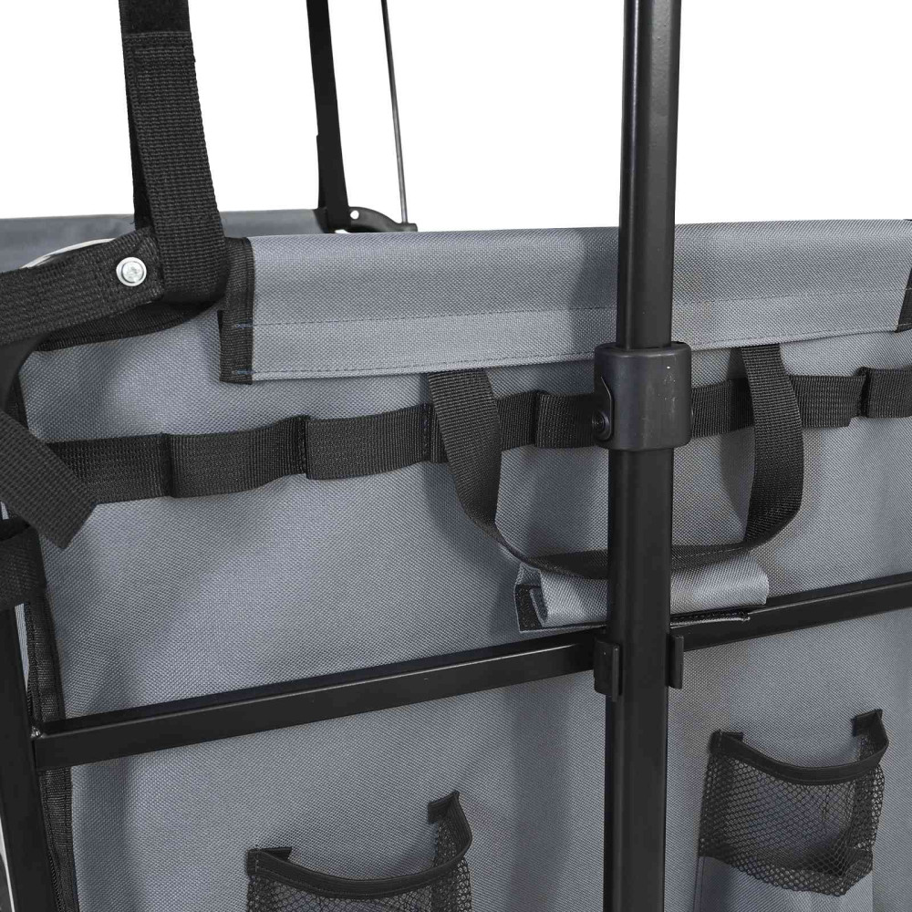 Produktbild för Fällbar handvagn Grå 105 x 56,5 x 116 cm Oxford tyg