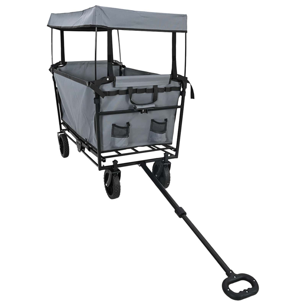 Produktbild för Fällbar handvagn Grå 105 x 56,5 x 116 cm Oxford tyg