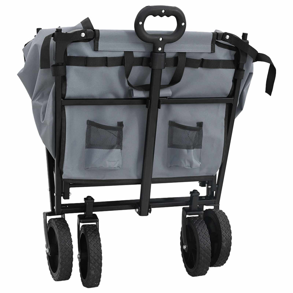 Produktbild för Fällbar handvagn Grå 105 x 56,5 x 116 cm Oxford tyg