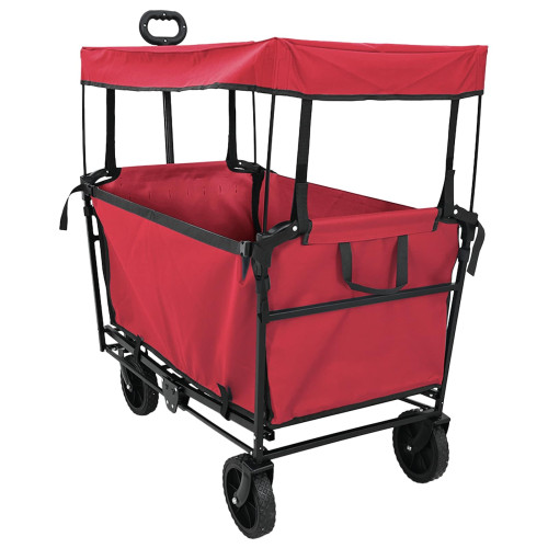 vidaXL Fällbar handvagn Röd 105 x 56,5 x 116 cm Oxford tyg