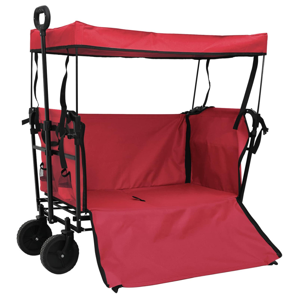 Produktbild för Fällbar handvagn Röd 105 x 56,5 x 116 cm Oxford tyg