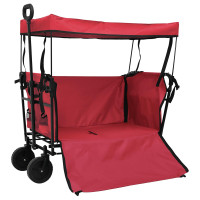 Produktbild för Fällbar handvagn Röd 105 x 56,5 x 116 cm Oxford tyg