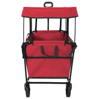 Produktbild för Fällbar handvagn Röd 105 x 56,5 x 116 cm Oxford tyg